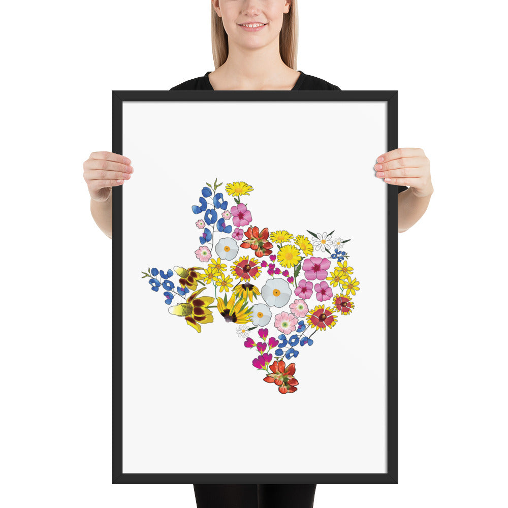 Texas Flowers Framed Matte Paper Poster